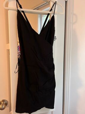Bershka Black Mini Dress with Thin Straps